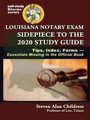 cover image of Louisiana Notary Exam Sidepiece to the 2020 Study Guide